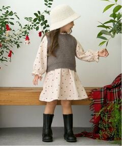 petit main / プティマイン ミニ丈・ひざ丈ワンピース | 【リンク】ベストつき柄ワンピース(キッズ)