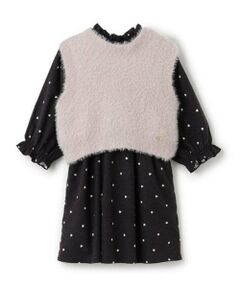 petit main / プティマイン ミニ丈・ひざ丈ワンピース | 【リンク】ベストつき柄ワンピース(キッズ)