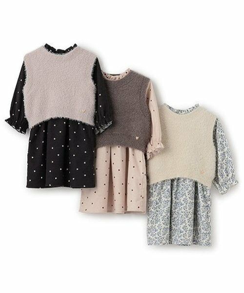 petit main / プティマイン ミニ丈・ひざ丈ワンピース | 【リンク】ベストつき柄ワンピース(キッズ) | 詳細13