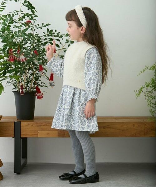 petit main / プティマイン ミニ丈・ひざ丈ワンピース | 【リンク】ベストつき柄ワンピース(キッズ) | 詳細2