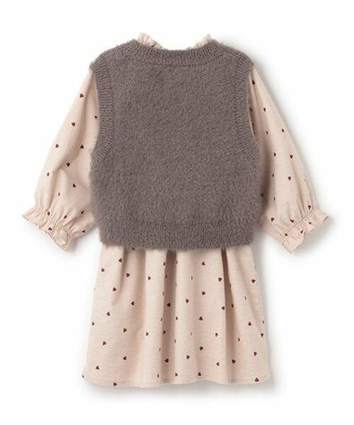 petit main / プティマイン ミニ丈・ひざ丈ワンピース | 【リンク】ベストつき柄ワンピース(キッズ) | 詳細3