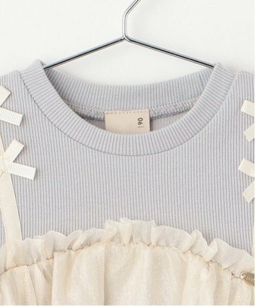 petit main / プティマイン ミニ丈・ひざ丈ワンピース | オーガンジードッキングワンピース | 詳細4