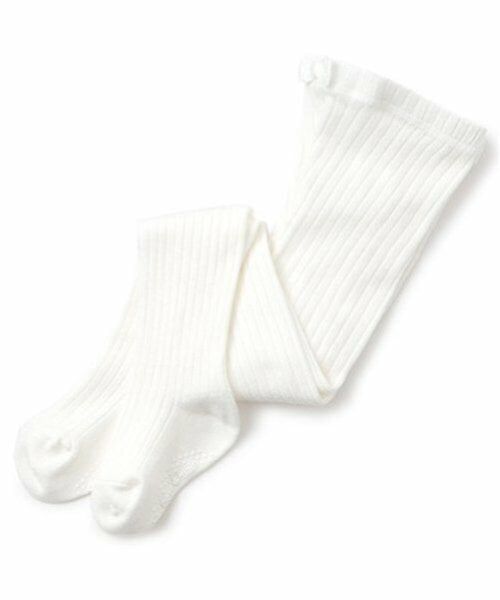 petit main / プティマイン ストッキング・タイツ・その他 | ウール混リブタイツ（オフ ホワイト）