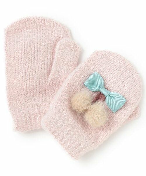petit main / プティマイン 手袋 | モチーフミトン（ライト ピンク）