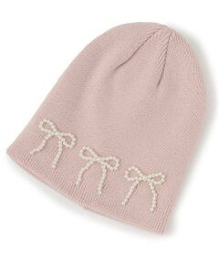 petit main / プティマイン ニットキャップ | パールリボンつきニットキャップ