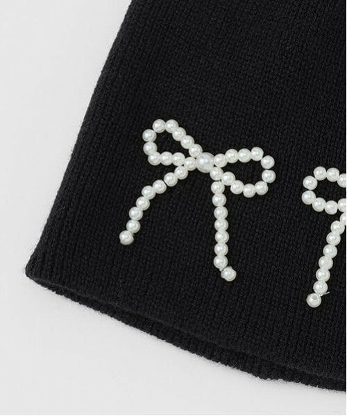 petit main / プティマイン ニットキャップ | パールリボンつきニットキャップ | 詳細12