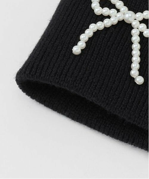 petit main / プティマイン ニットキャップ | パールリボンつきニットキャップ | 詳細13