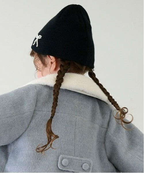 petit main / プティマイン ニットキャップ | パールリボンつきニットキャップ | 詳細3