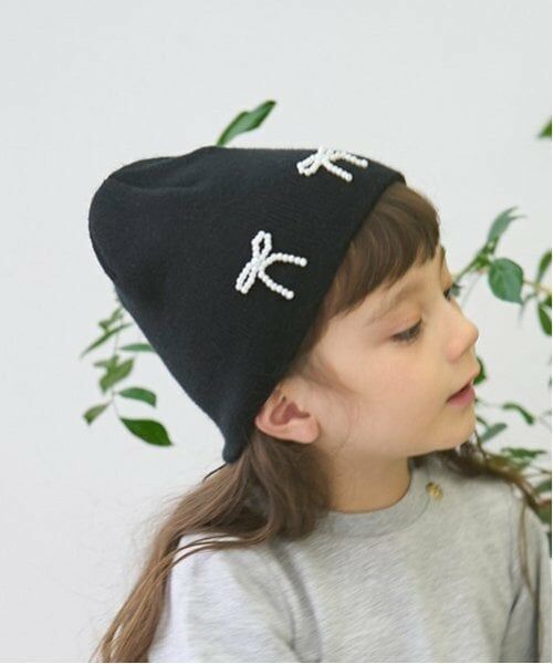 petit main / プティマイン ニットキャップ | パールリボンつきニットキャップ | 詳細6