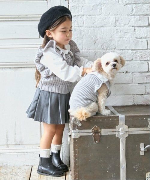 petit main / プティマイン ペットグッズ | 【リンク】【DOG】パールリボンつきニットタンク | 詳細3