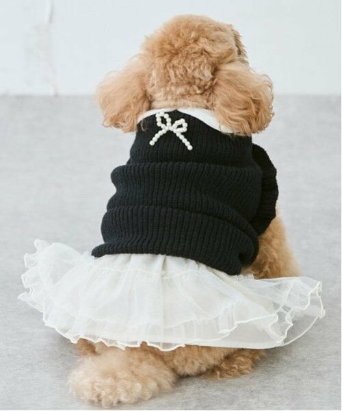 petit main / プティマイン ペットグッズ | 【リンク】【DOG】パールリボンつきニットタンク | 詳細8