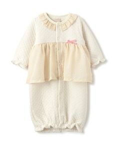 petit main / プティマイン ロンパース | 星柄シフォン切替2WAYオール