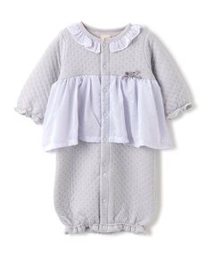 petit main / プティマイン ロンパース | 星柄シフォン切替2WAYオール