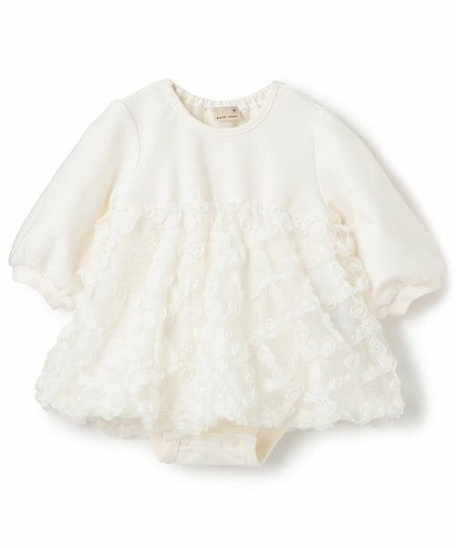 petit main / プティマイン ロンパース | 【リンク】ドッキングロンパース（ECRU(キナリ)）