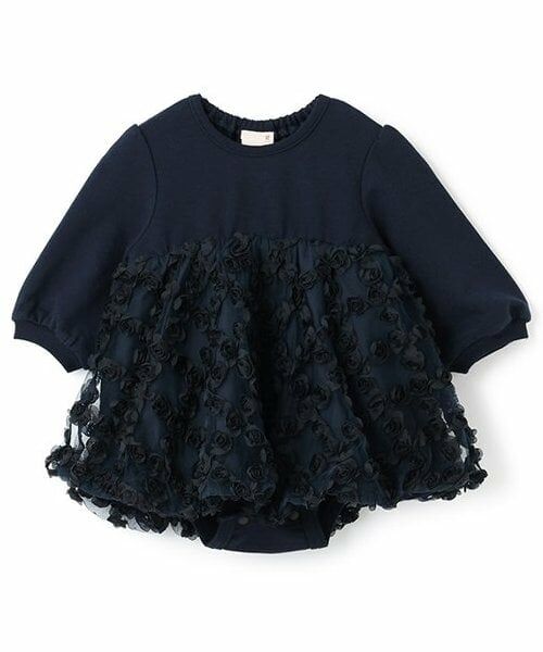 petit main / プティマイン ロンパース | 【リンク】ドッキングロンパース（紺）