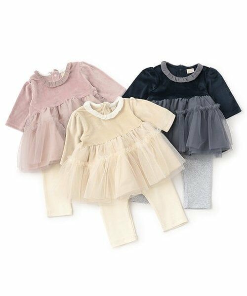 petit main / プティマイン ミニ丈・ひざ丈ワンピース | 【リンク】ベロアチュールOPセット(ベビー) | 詳細12