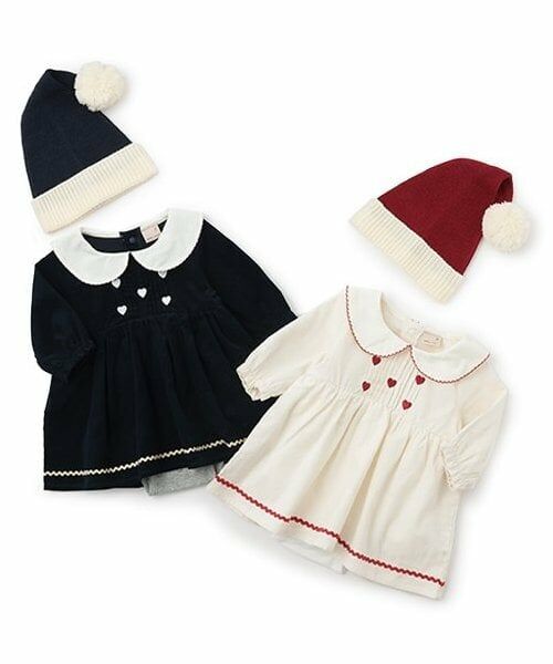 petit main / プティマイン ロンパース | Xmas　なりきり襟ハート刺繍OPロンパース | 詳細12