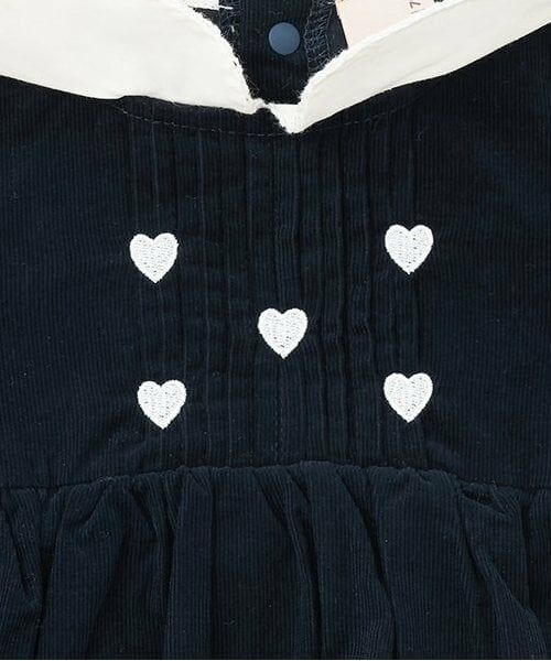 petit main / プティマイン ロンパース | Xmas　なりきり襟ハート刺繍OPロンパース | 詳細3