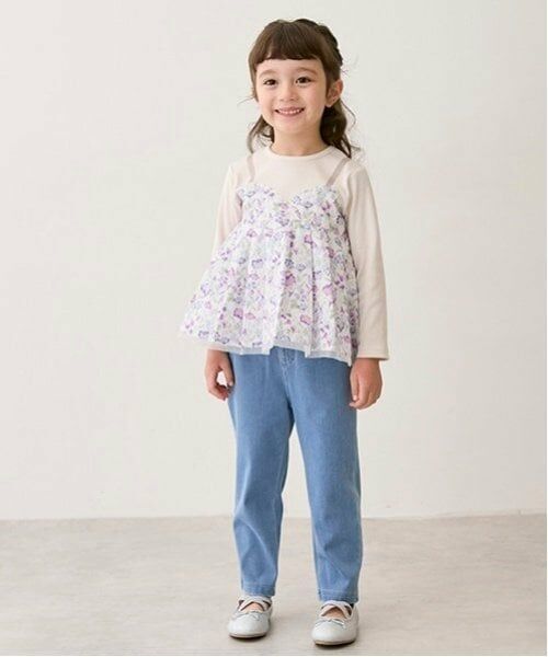 petit main / プティマイン その他パンツ | 【スマイルシリーズ】テーパードパンツ(ブルー)