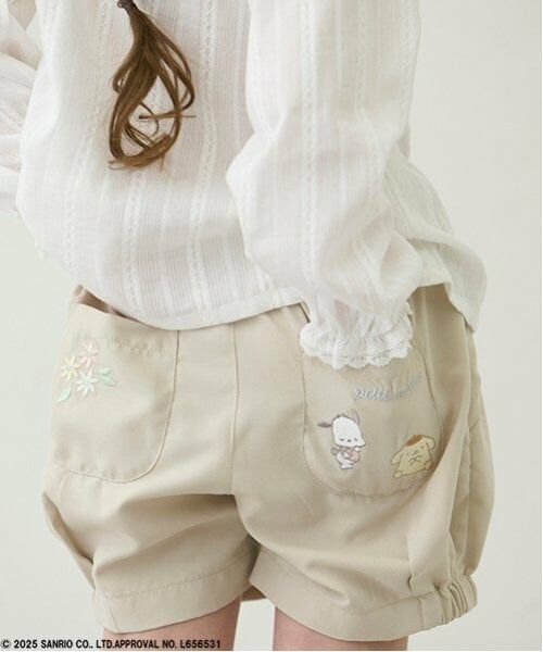 petit main / プティマイン ショート・ハーフ・半端丈パンツ | 【サンリオキャラクターズ】バルーンショートパンツ（ベージュ）