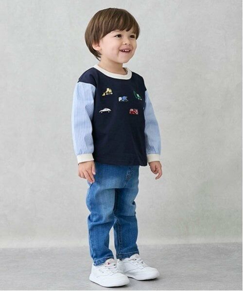 petit main / プティマイン その他パンツ | 【オーガニック】デニムストレートパンツ(キッズサイズ) | 詳細2