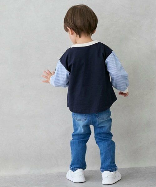 petit main / プティマイン その他パンツ | 【オーガニック】デニムストレートパンツ(キッズサイズ) | 詳細3