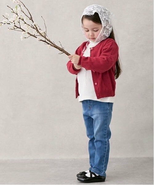 petit main / プティマイン その他パンツ | 【オーガニック】デニムストレートパンツ(キッズサイズ) | 詳細4