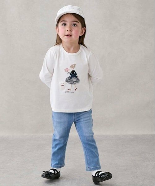 petit main / プティマイン その他パンツ | 【オーガニック】デニムストレートパンツ(キッズサイズ) | 詳細8