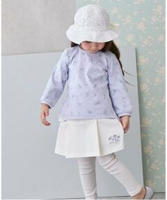 petit main / プティマイン ミニ・ひざ丈スカート | 【リンク】花刺しゅうレギつきスカート(キッズ)