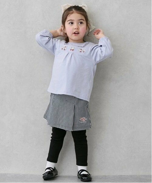petit main / プティマイン ミニ・ひざ丈スカート | 【リンク】花刺しゅうレギつきスカート(キッズ) | 詳細1