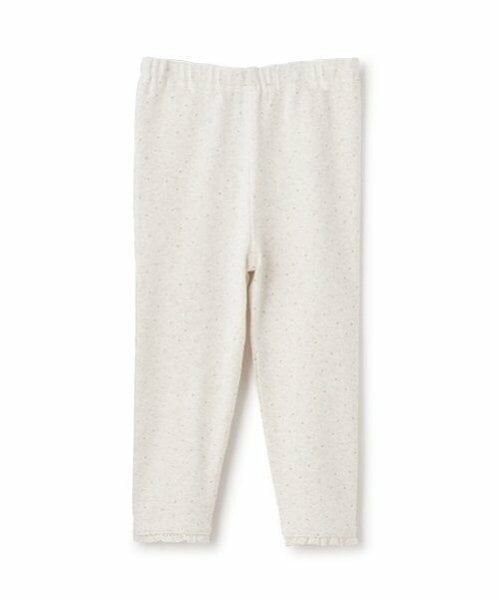 petit main / プティマイン その他パンツ | 【フワもちっと】裾レースレギンス（シロ杢）