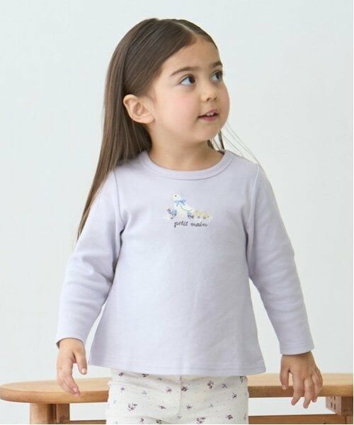 petit main / プティマイン Tシャツ | 【プティプラ】GIRLS長袖Tシャツ（ラベンダー）