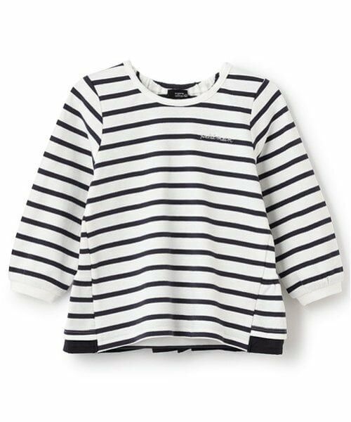 petit main / プティマイン Tシャツ | 【オーガニック】ペプラム長T（紺）