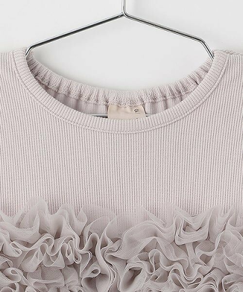 petit main / プティマイン Tシャツ | 【リンク】チュールビスチェドッキング長T(キッズ) | 詳細10