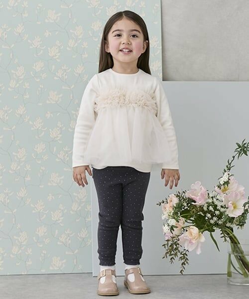 petit main / プティマイン Tシャツ | 【リンク】チュールビスチェドッキング長T(キッズ) | 詳細6