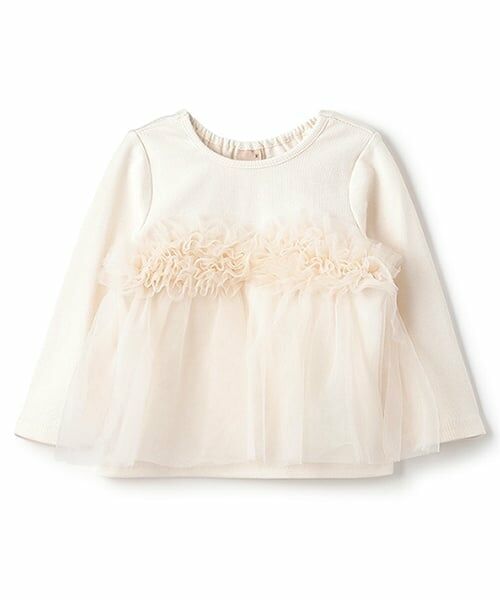petit main / プティマイン Tシャツ | 【リンク】チュールビスチェドッキング長T(キッズ) | 詳細7