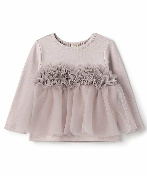 petit main / プティマイン Tシャツ | 【リンク】チュールビスチェドッキング長T(キッズ) | 詳細8