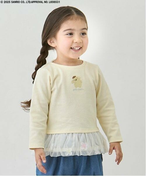 petit main / プティマイン Tシャツ | 【サンリオ】花チュール長袖T(クリーム)