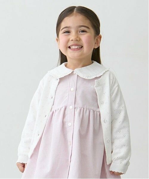 petit main / プティマイン カーディガン・ボレロ | 【リンク】針抜きカーディガン(キッズ)（オフ ホワイト）