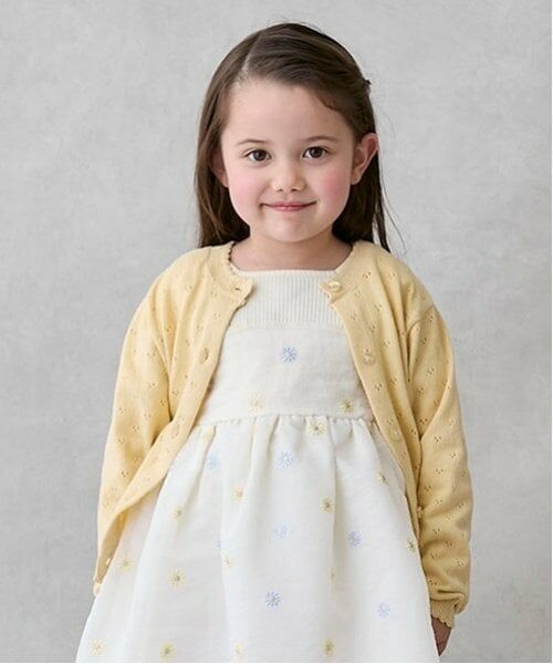 petit main / プティマイン カーディガン・ボレロ | 【リンク】針抜きカーディガン(キッズ)（黄）