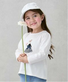 petit main / プティマイン Tシャツ | 【リンク】girlアップリケ長T(キッズ)