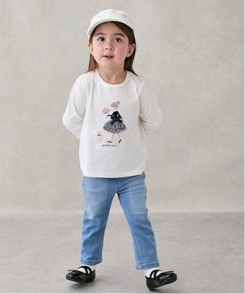petit main / プティマイン Tシャツ | 【リンク】girlアップリケ長T(キッズ) | 詳細3
