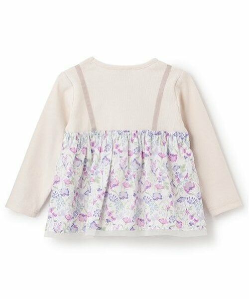 petit main / プティマイン Tシャツ | 【リンク】花柄ドッキング長T(キッズ) | 詳細6