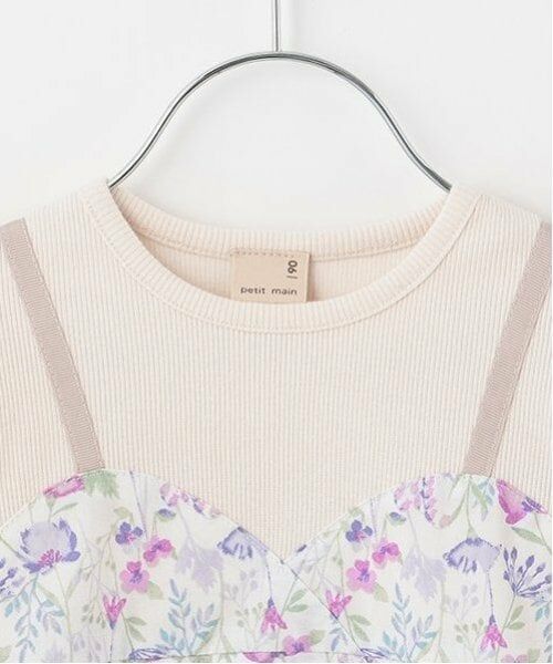 petit main / プティマイン Tシャツ | 【リンク】花柄ドッキング長T(キッズ) | 詳細7