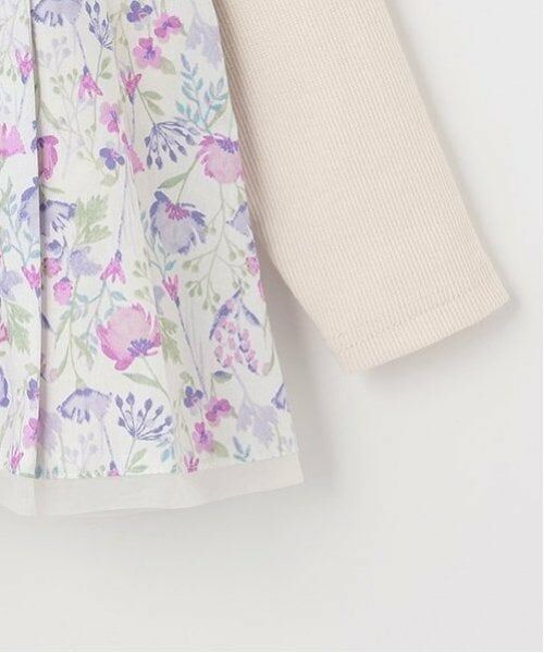 petit main / プティマイン Tシャツ | 【リンク】花柄ドッキング長T(キッズ) | 詳細8