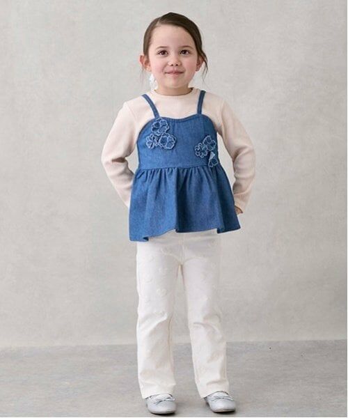 petit main / プティマイン その他トップス | 【リンク】花ビスチェ長Tセット(キッズ) | 詳細10