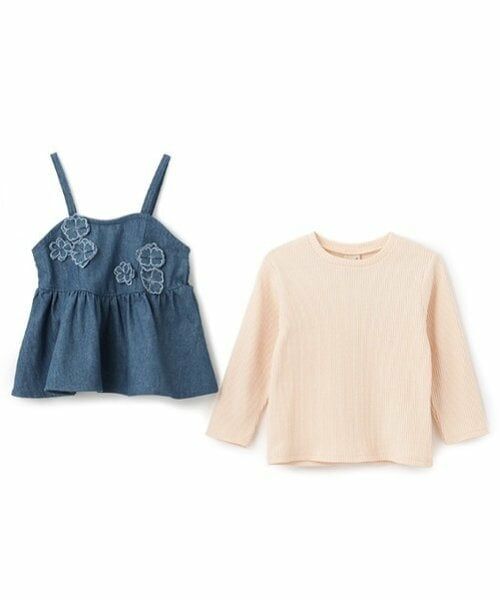 petit main / プティマイン その他トップス | 【リンク】花ビスチェ長Tセット(キッズ) | 詳細14