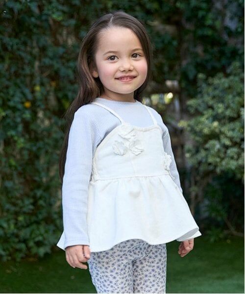 petit main / プティマイン その他トップス | 【リンク】花ビスチェ長Tセット(キッズ) | 詳細3