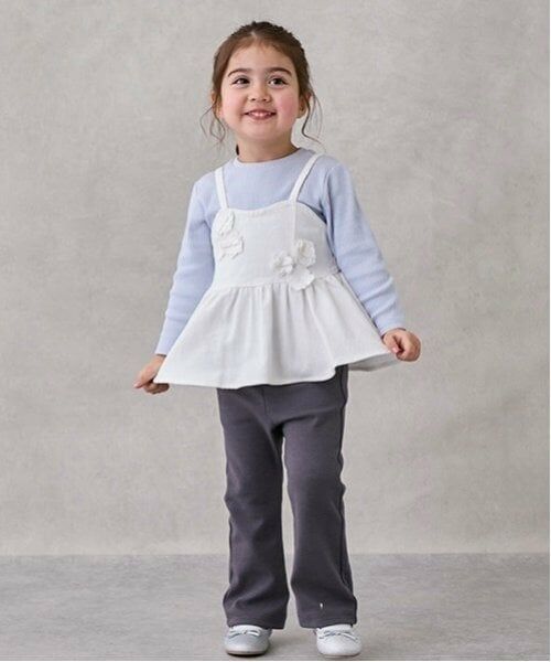 petit main / プティマイン その他トップス | 【リンク】花ビスチェ長Tセット(キッズ) | 詳細7