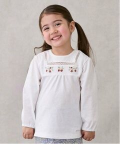petit main / プティマイン Tシャツ | いちご刺しゅう長袖T